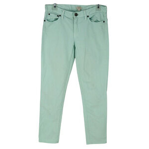 J Crew Jeans Womens 28 Waist Light Green Stretch Denim Straight Leg Mid Rise